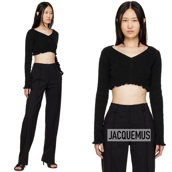 JACQUEMUS 자크뮈스 블랙 네이비 라 마이유 산톤 스웨터
