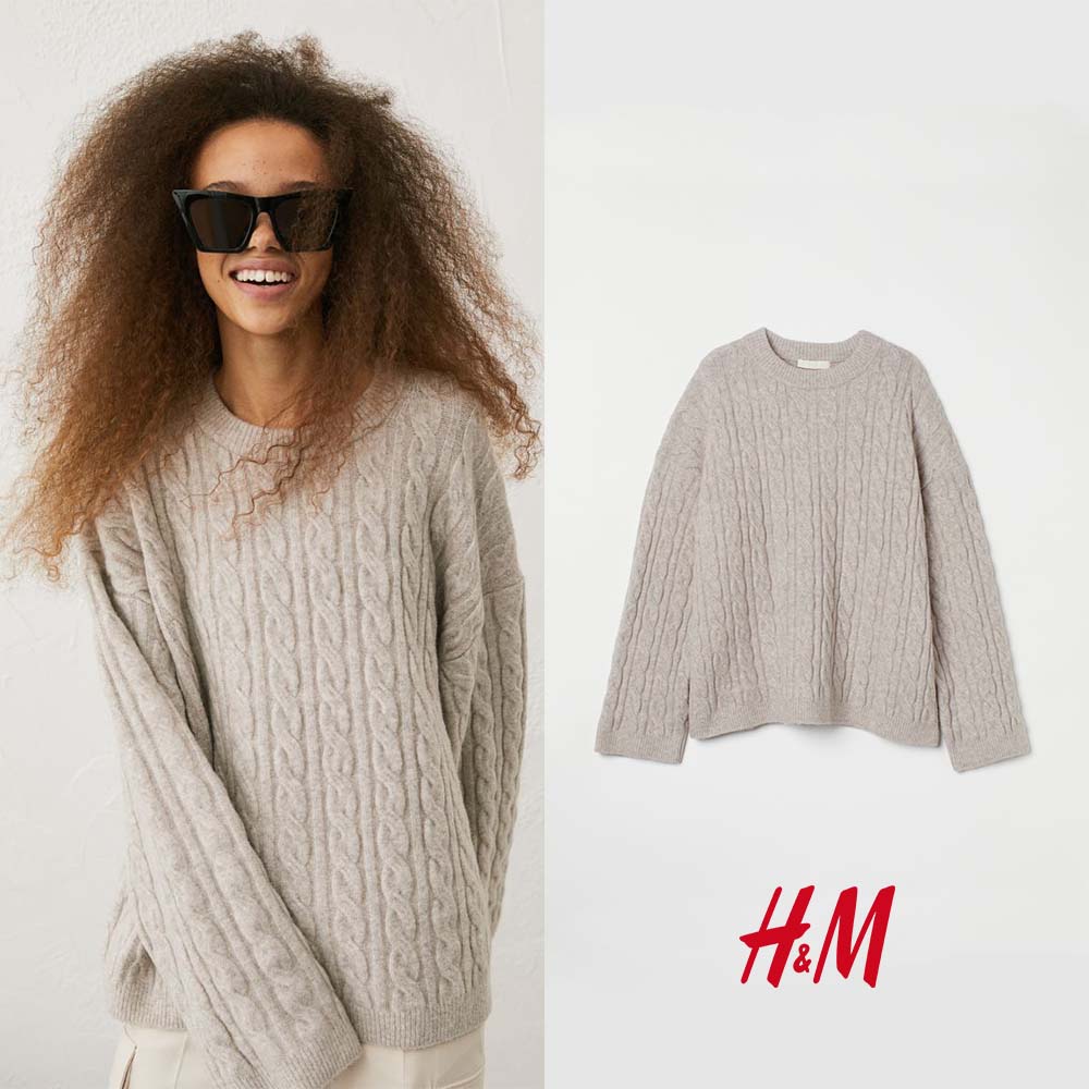 [H&amp;M] 에이치엔엠 케이블 니트 스웨터 색상 2종