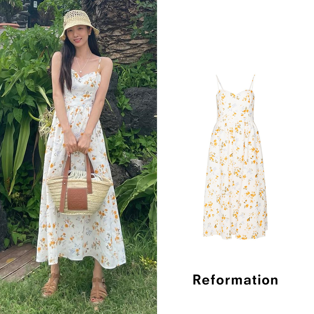 [Reformation] 리포메이션 잰더 플로럴 프린트 리넨 드레스 (보나 착용)