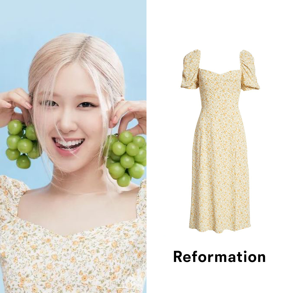 [Reformation] 리포메이션 밴디트 플로럴 프린트 미디 드레스 원피스 (로제 착용)