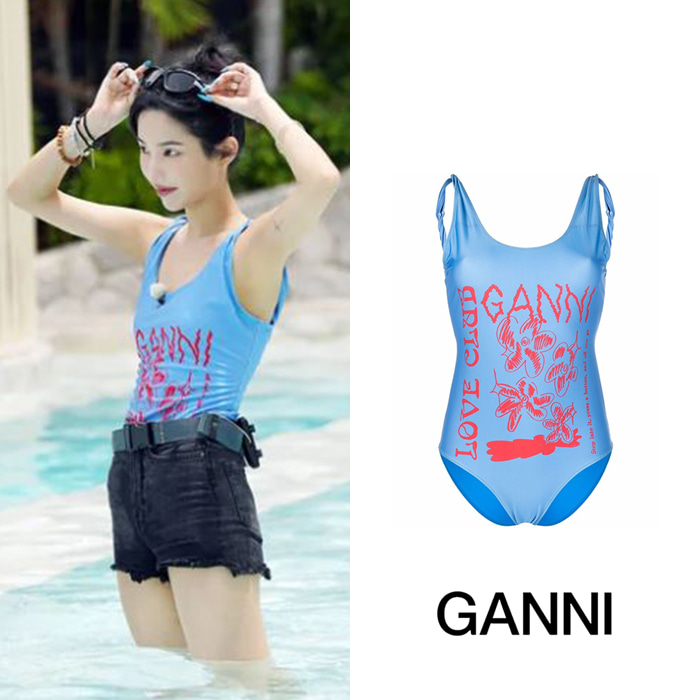 GANNI 가니 로고 프린트 원피스 수영복 (전소연 착용)