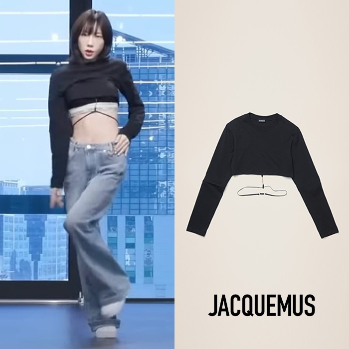 JACQUEMUS 자크뮈스 LE PINO 블랙 긴팔 티셔츠 (태연 착용)