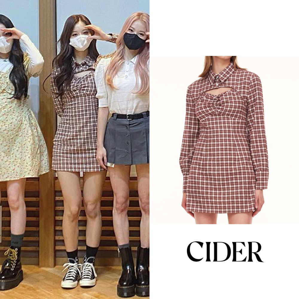 [CIDER] 샵사이다 체크 무늬 투피스 셔츠 드레스 (설윤 착용)