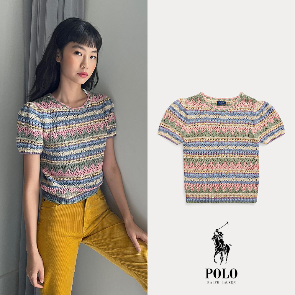 [Polo Ralph Lauren] 폴로랄프로렌 스트라이프 포인텔 니트 점퍼 티셔츠 (정호연 착용)