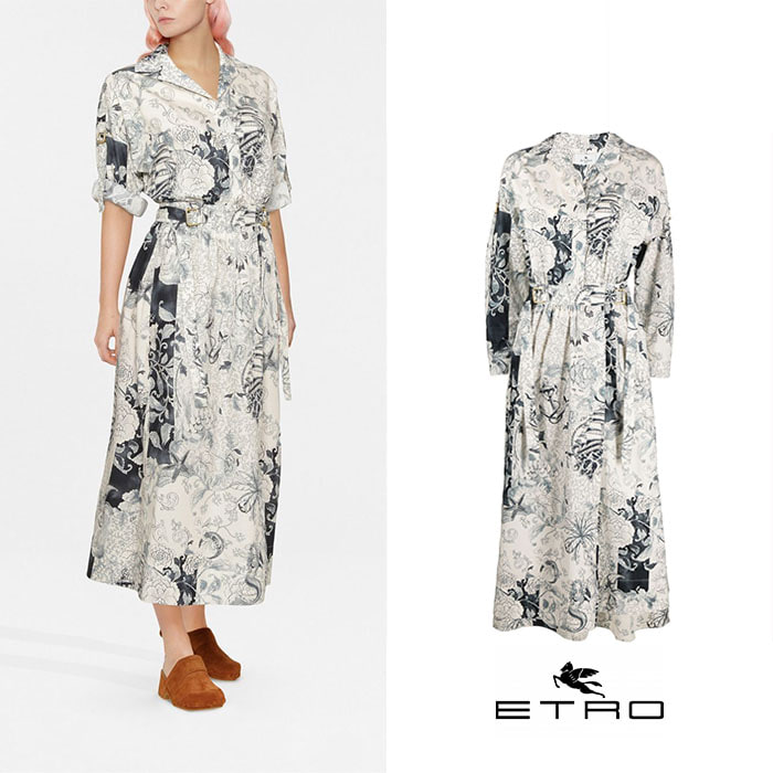 ETRO 에트로 플로럴 페이즐리 프린트 셔츠 드레스