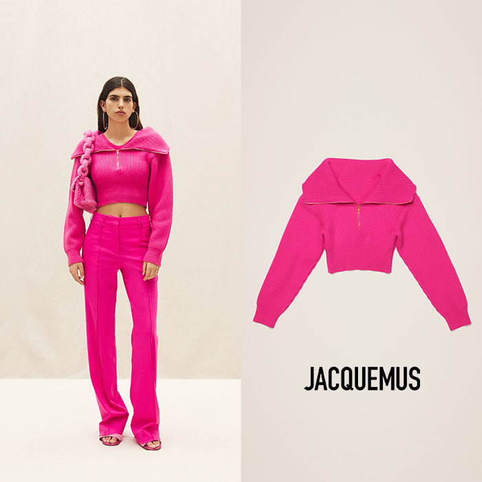 JACQUEMUS 자크뮈스 핑크색 리소울 니트
