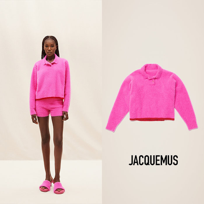 JACQUEMUS 자크뮈스 핑크색 더 네브 폴로 셔츠