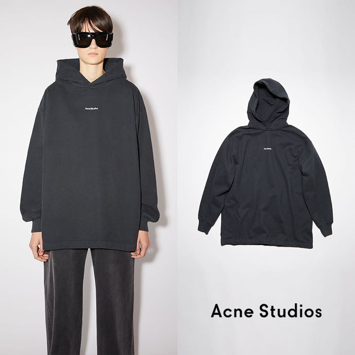 Acne Studios 아크네 스튜디오 로고 블랙 후드 스웨트셔츠