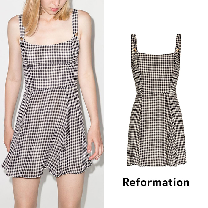 Reformation 리포메이션 깅엄 미니 드레스 (카즈하 착용)