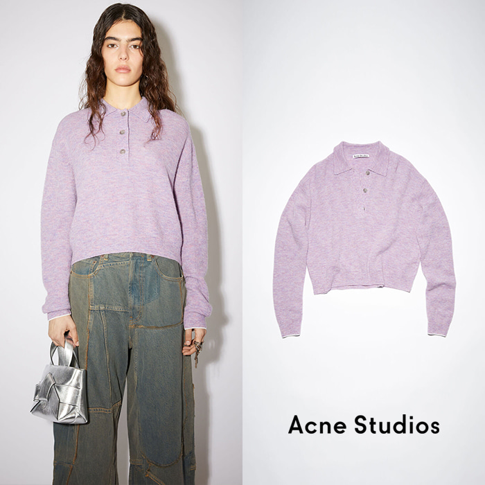 Acne Studios 아크네 스튜디오 바이올렛 핑크 폴로 니트 스웨터 (강한나 착용)