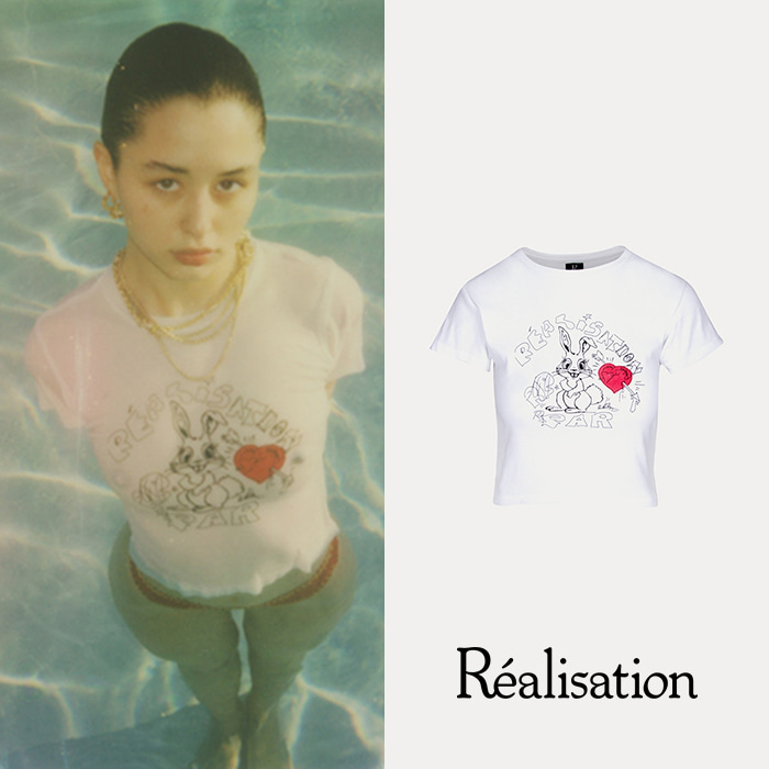 REALISATION 리얼리제이션 BUNNY in Red Heart 반팔 티셔츠